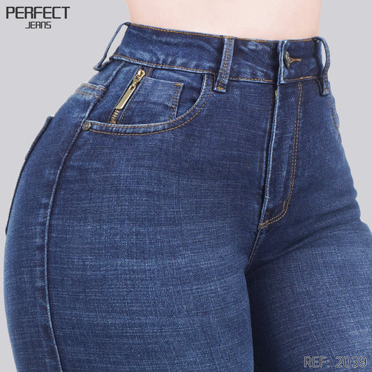 Jeans Skinny Flare Tiro Alto 2039