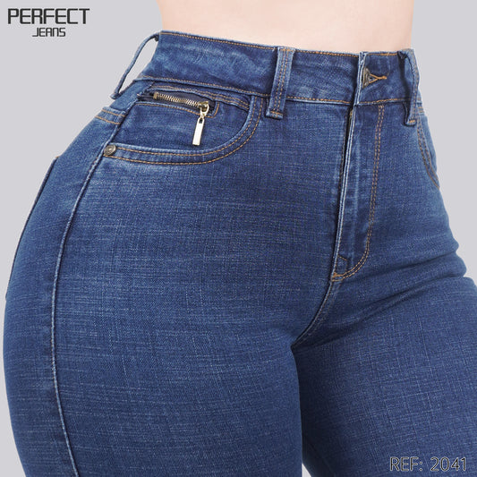 Jeans Skinny Flare Tiro Alto 2041