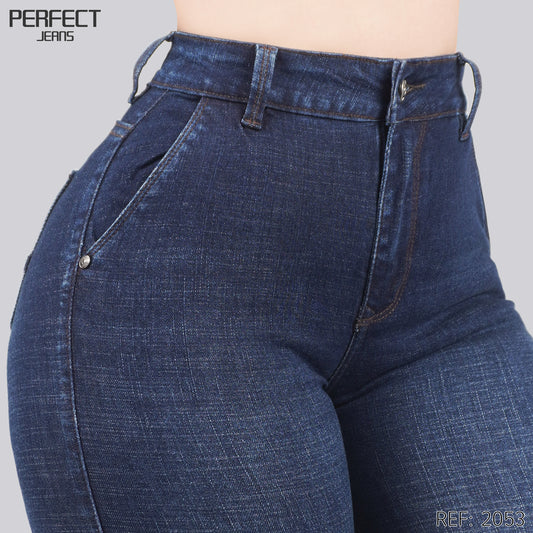 Jeans Skinny Flare Tiro Alto 2053