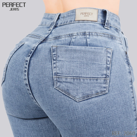 Jeans Skinny Flare Tiro Alto 2060