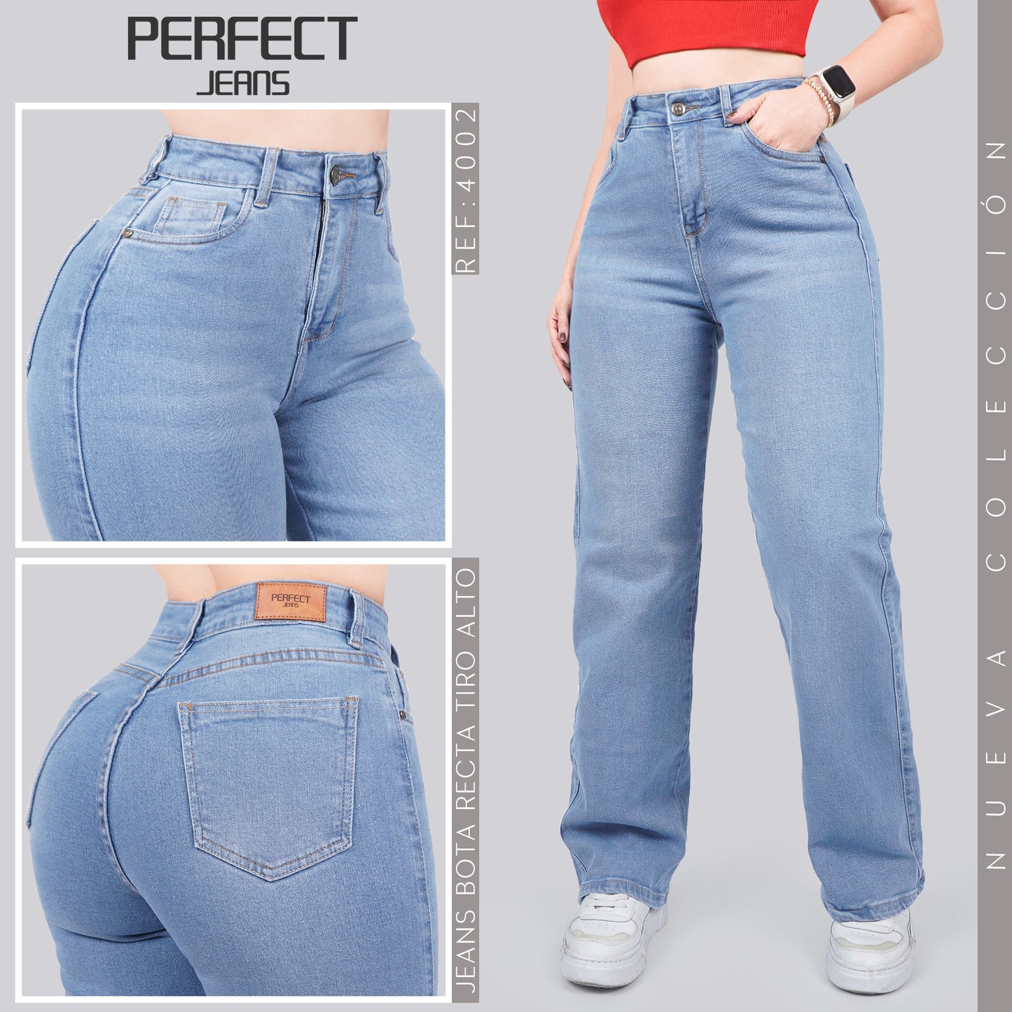 Jeans Bota Recta Tiro Alto 4002