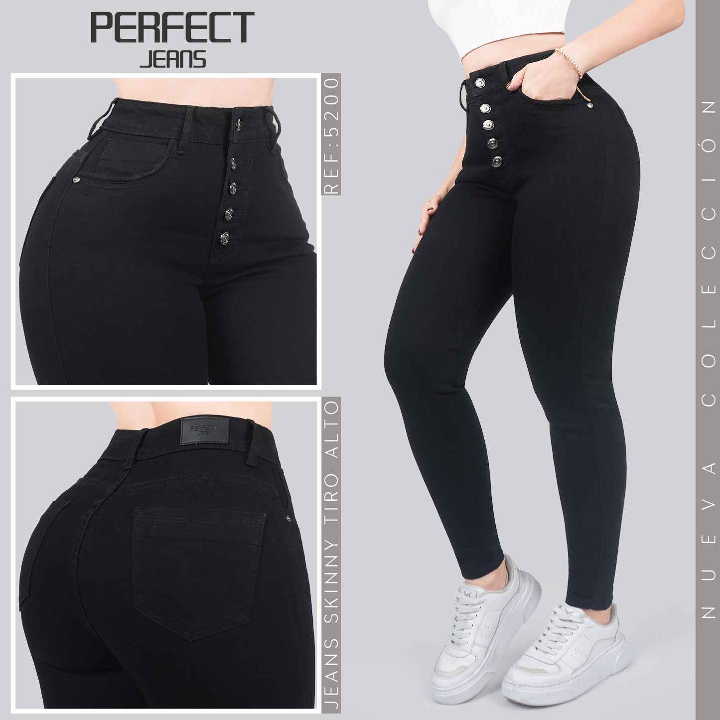 Jeans Skinny Tiro Alto 5200