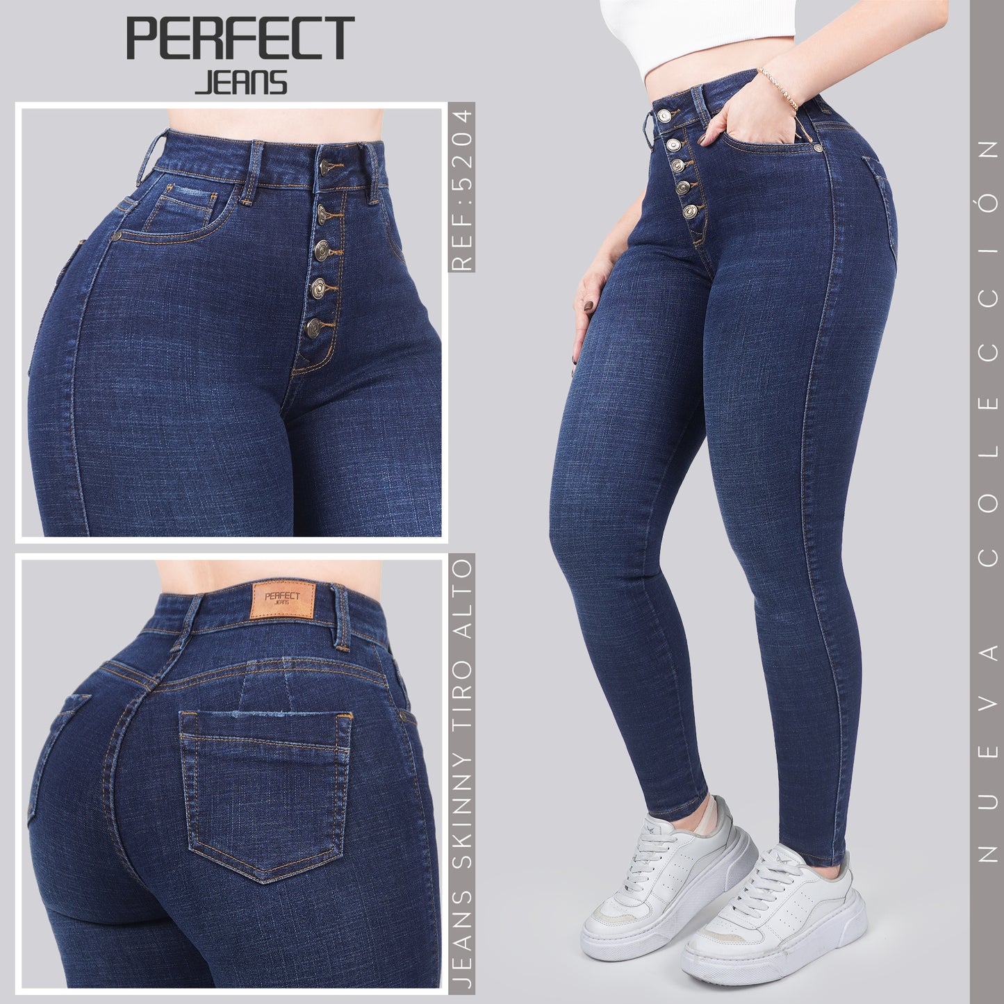 Jeans Skinny Tiro Alto 5204