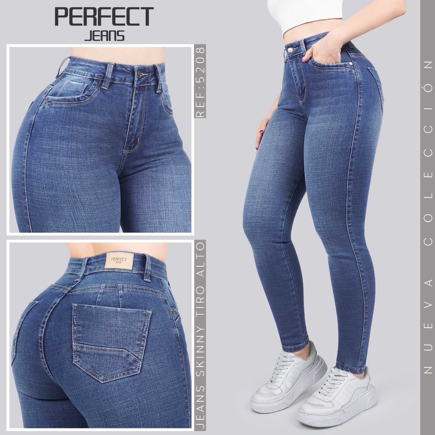 Jeans Skinny Tiro Alto 5208