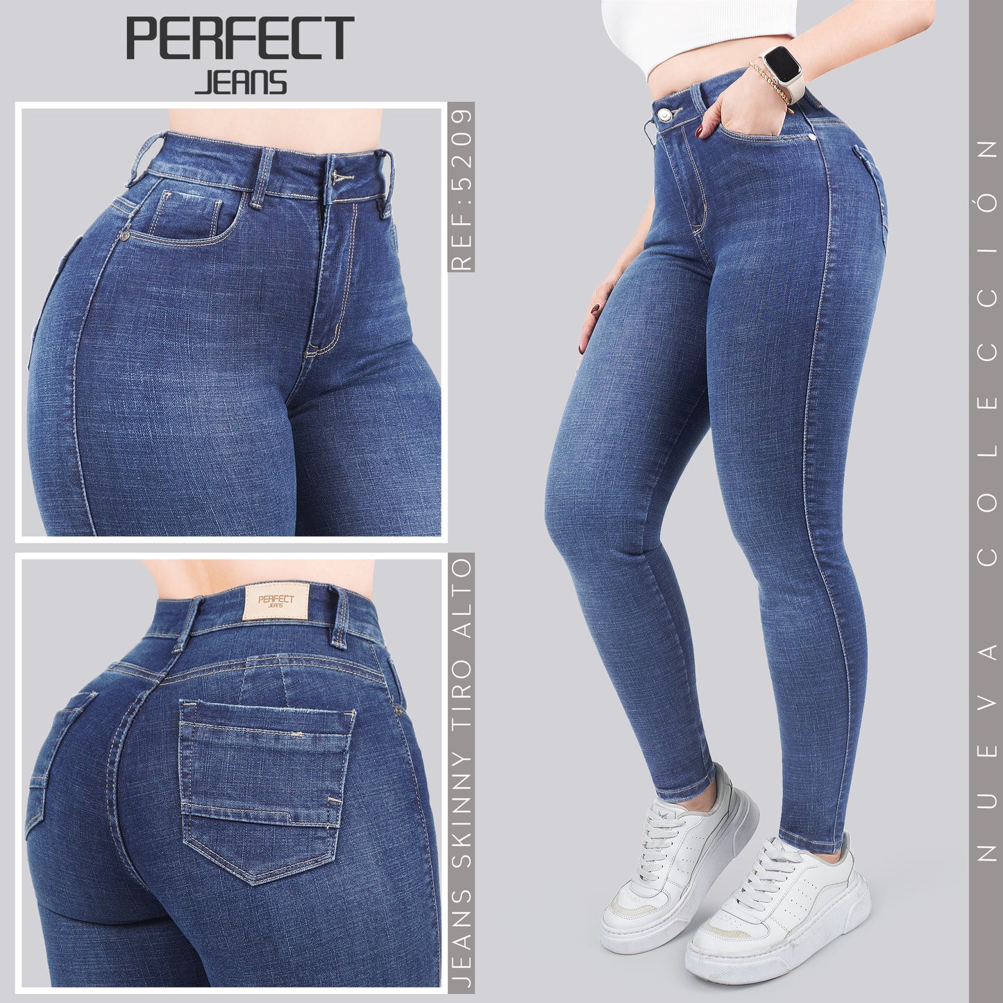 Jeans Skinny Tiro Alto 5209