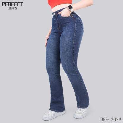 Jeans Skinny Flare Tiro Alto 2039