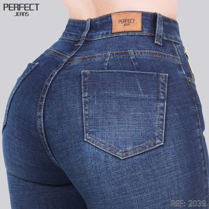 Jeans Skinny Flare Tiro Alto 2039