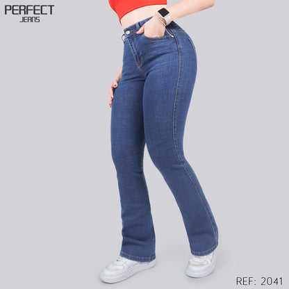 Jeans Skinny Flare Tiro Alto 2041