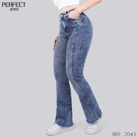 Jeans Skinny Flare Tiro Alto 2043