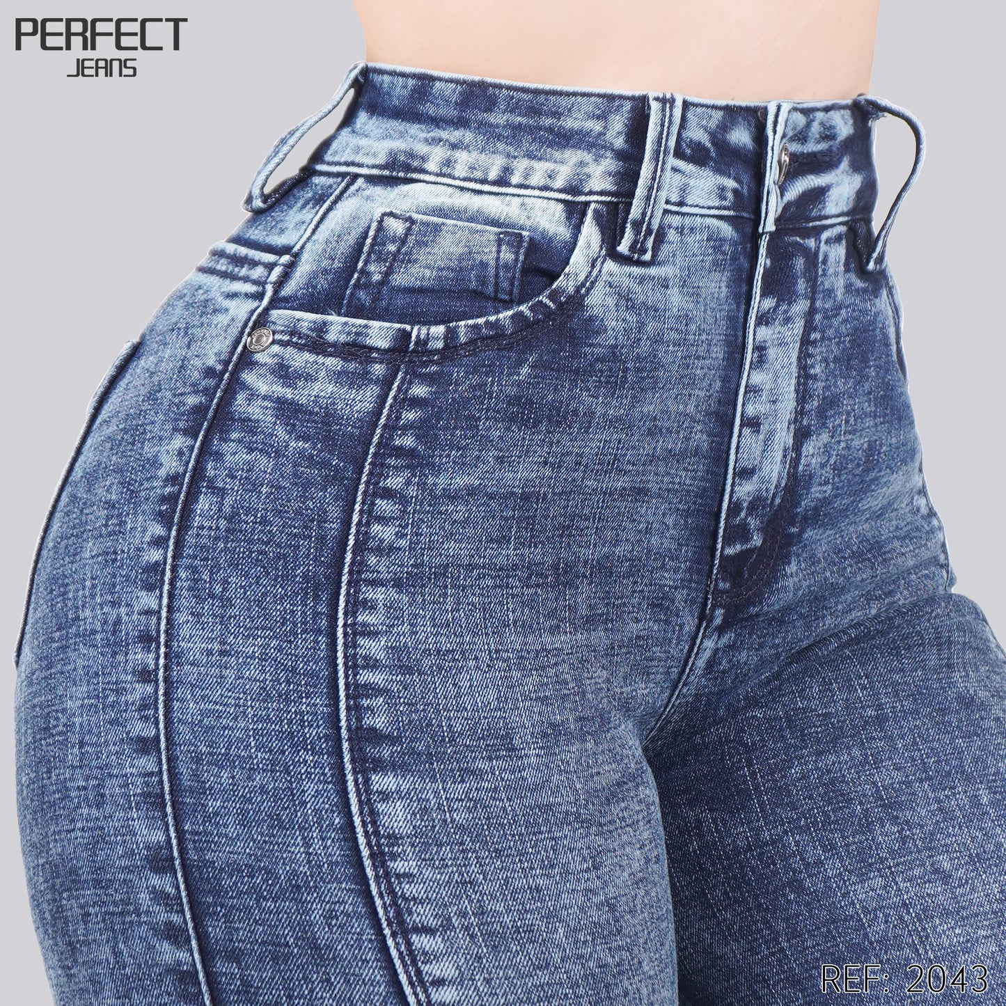 Jeans Skinny Flare Tiro Alto 2043