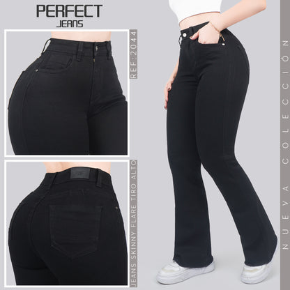 Jeans Skinny Flare Tiro Alto 2044