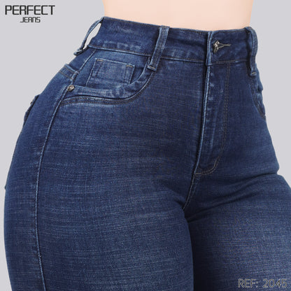 Jeans Skinny Flare Tiro Alto 2045