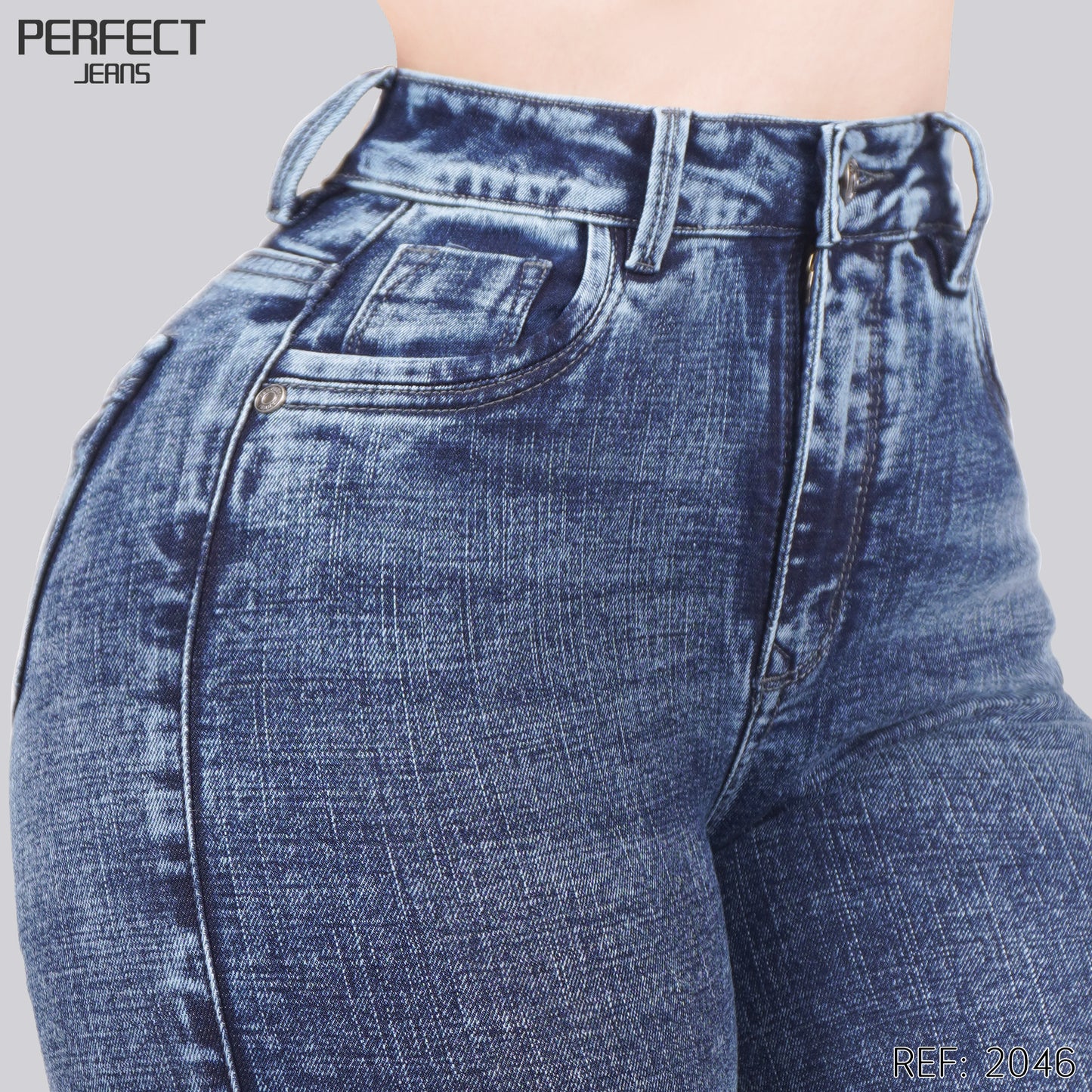 Jeans Skinny Flare Tiro Alto 2046
