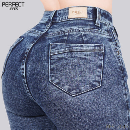 Jeans Skinny Flare Tiro Alto 2046
