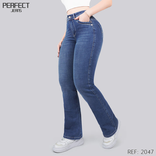 Jeans Skinny Flare Tiro Alto 2047