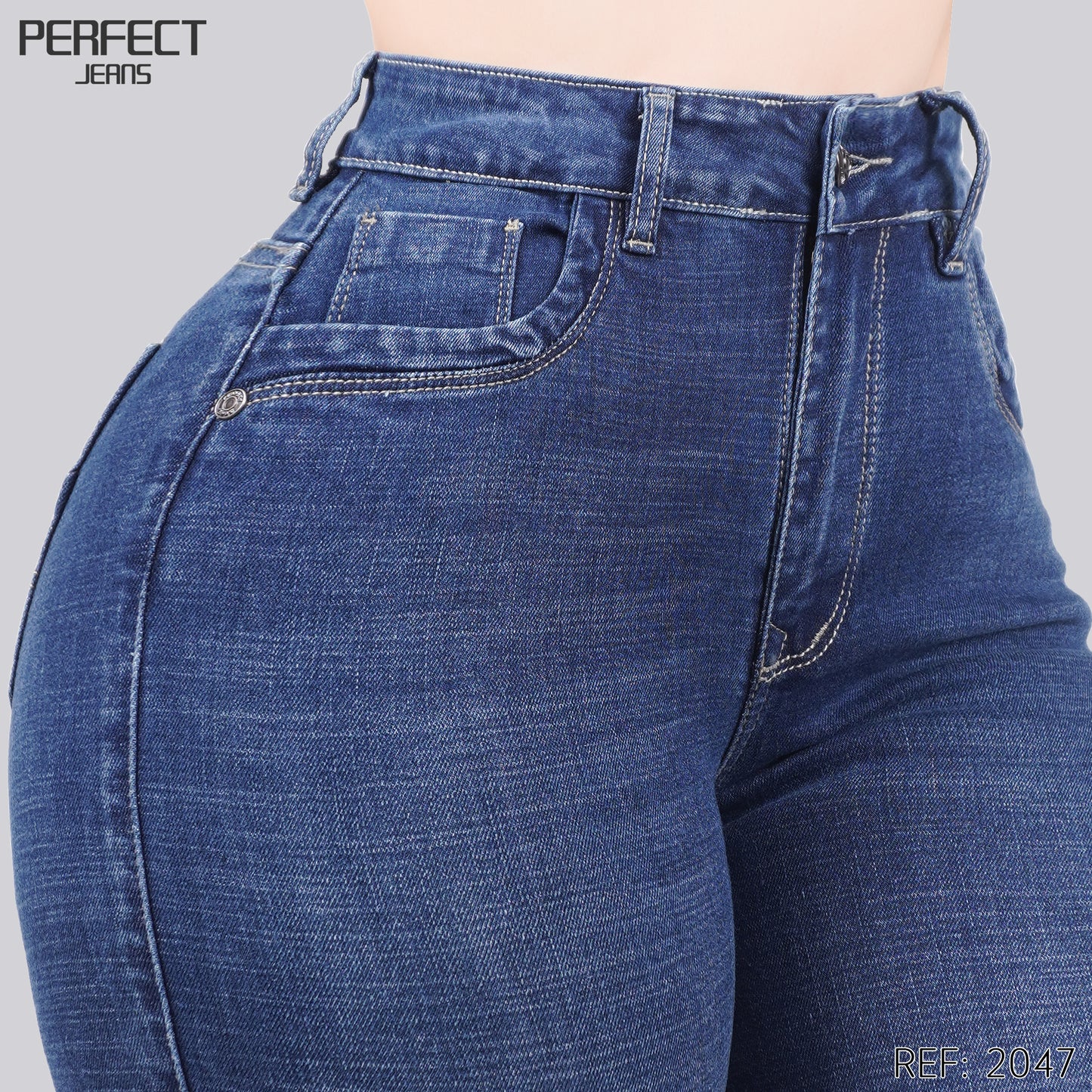 Jeans Skinny Flare Tiro Alto 2047
