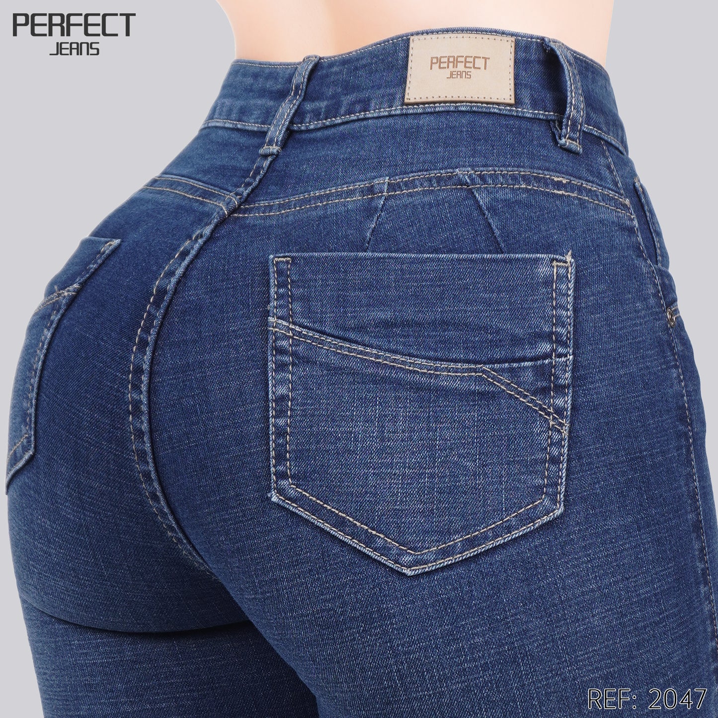 Jeans Skinny Flare Tiro Alto 2047