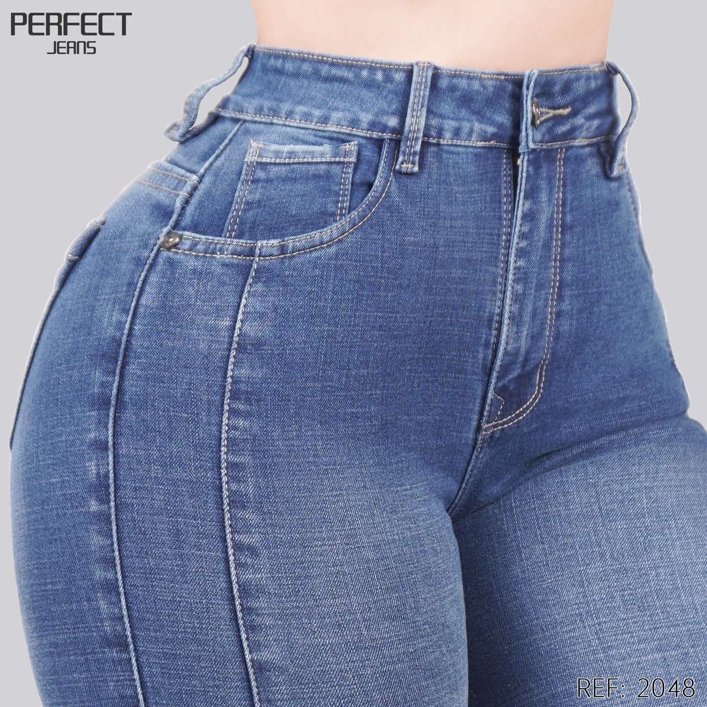 Jeans Skinny Flare Tiro Alto 2048