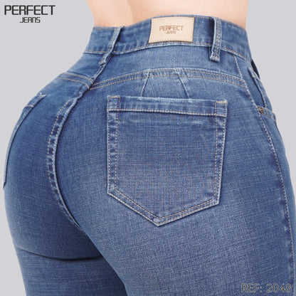 Jeans Skinny Flare Tiro Alto 2048