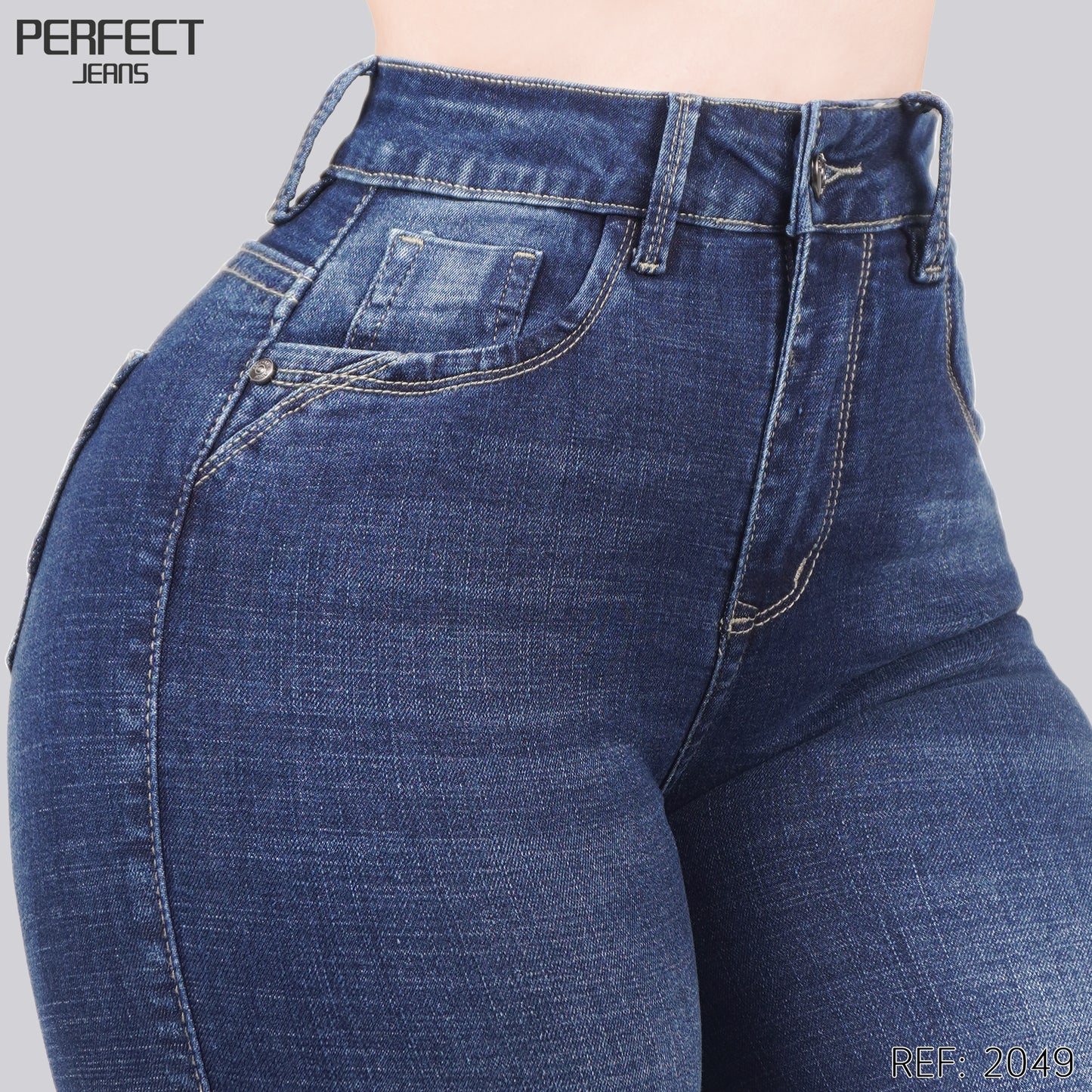Jeans Skinny Flare Tiro Alto 2049