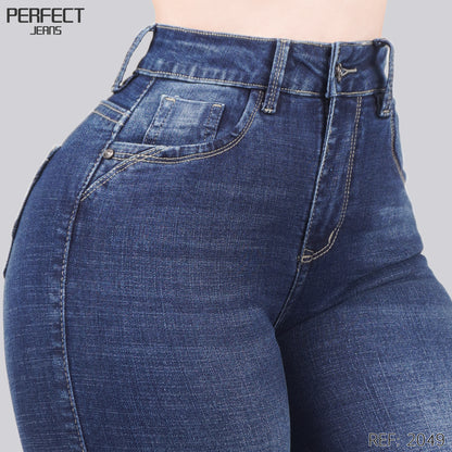 Jeans Skinny Flare Tiro Alto 2049