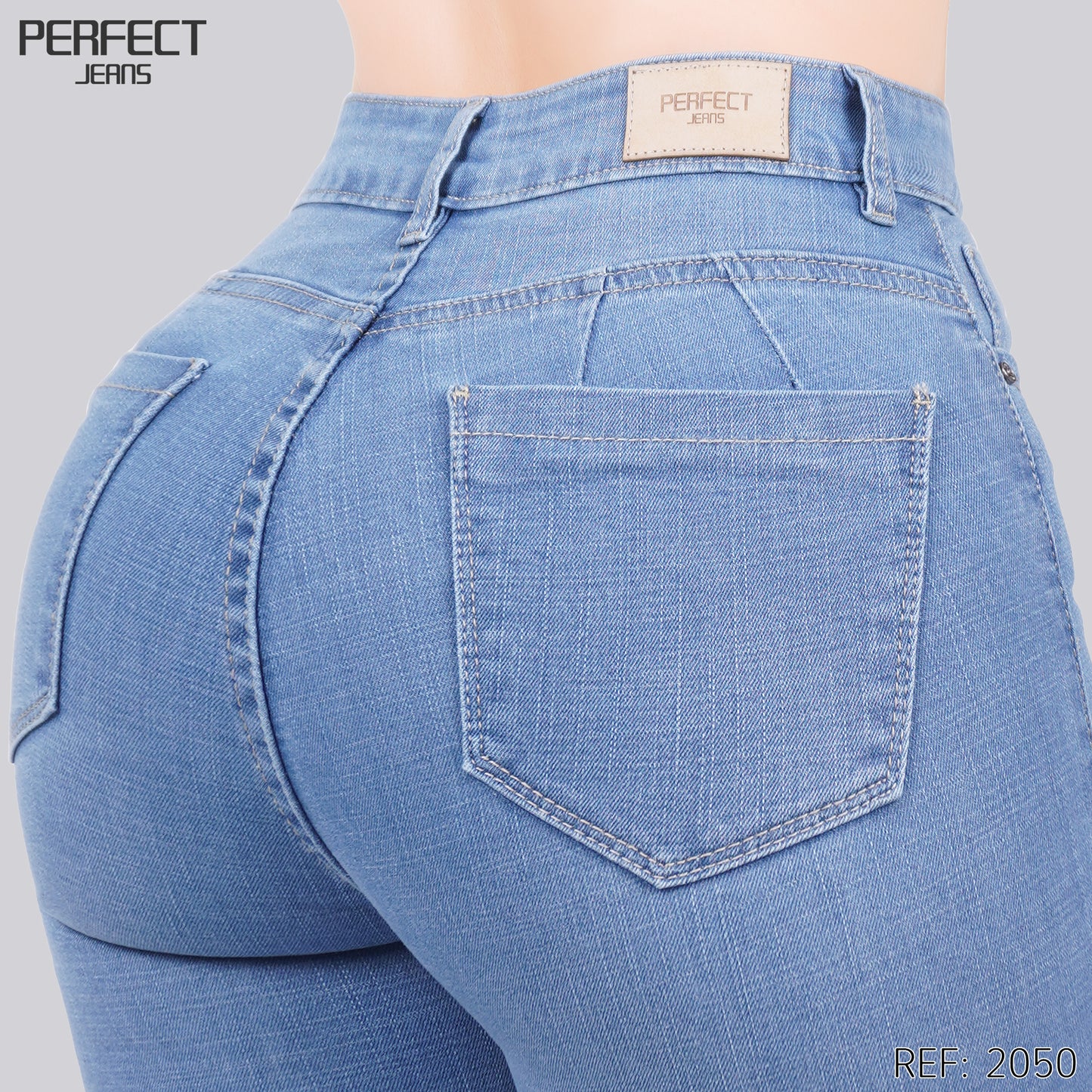 Jeans Skinny Flare Tiro Alto 2050
