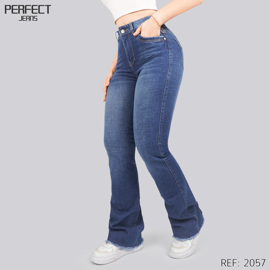 Jeans Skinny Flare Tiro Alto 2057