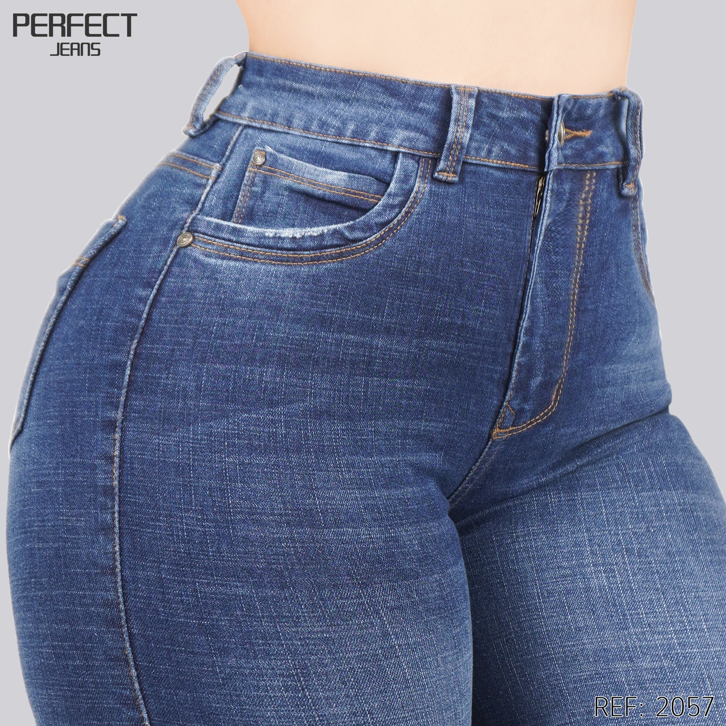 Jeans Skinny Flare Tiro Alto 2057
