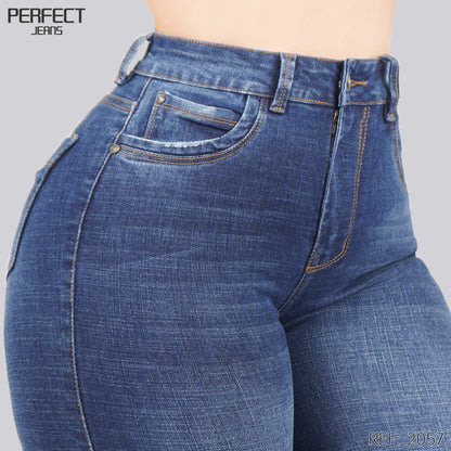 Jeans Skinny Flare Tiro Alto 2057