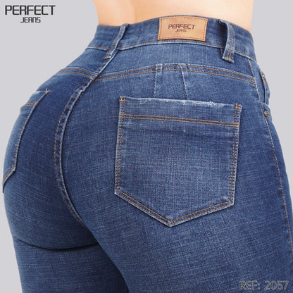 Jeans Skinny Flare Tiro Alto 2057