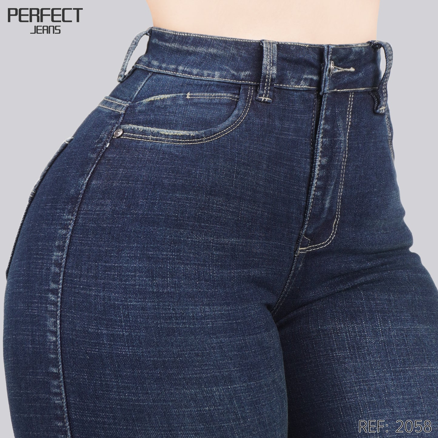 Jeans Skinny Flare Tiro Alto 2058