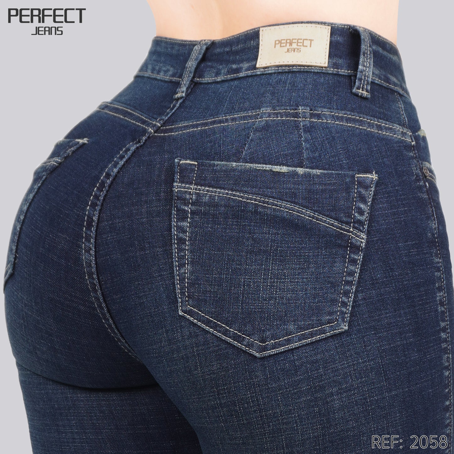 Jeans Skinny Flare Tiro Alto 2058