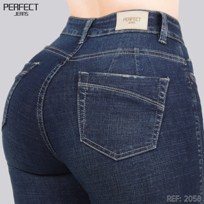 Jeans Skinny Flare Tiro Alto 2058