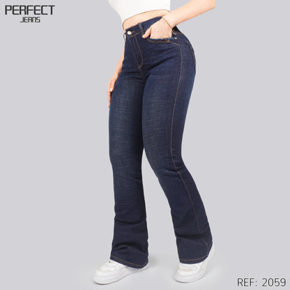 Jeans Skinny Flare Tiro Alto 2059