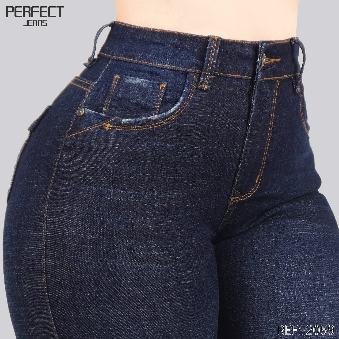 Jeans Skinny Flare Tiro Alto 2059