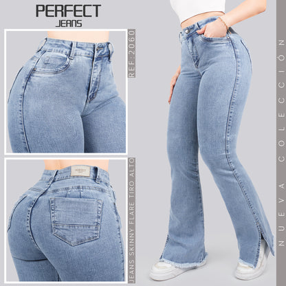 Jeans Skinny Flare Tiro Alto 2060