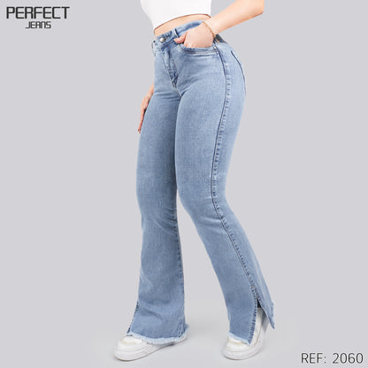 Jeans Skinny Flare Tiro Alto 2060