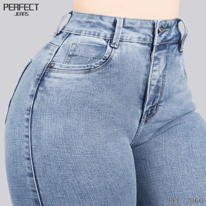 Jeans Skinny Flare Tiro Alto 2060