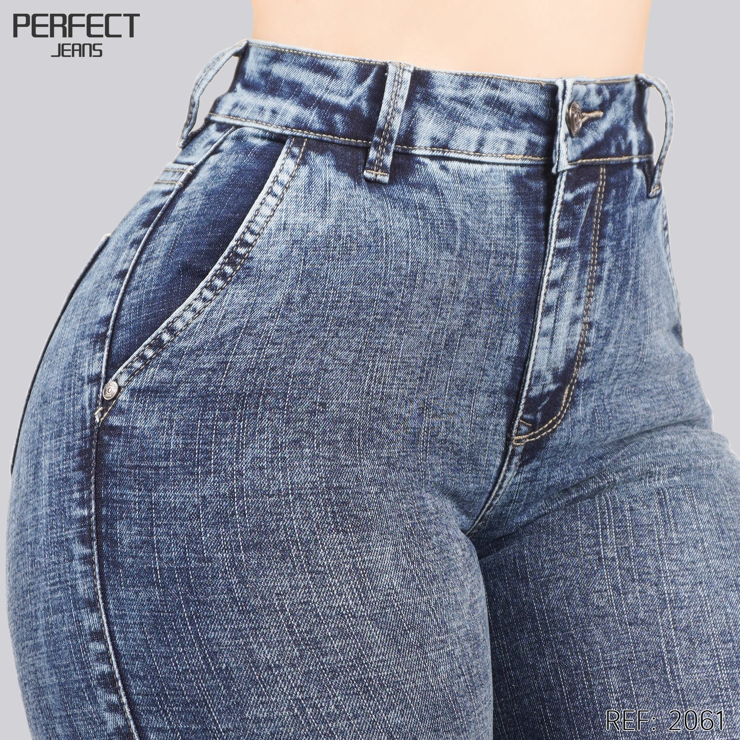 Jeans Skinny Flare Tiro Alto 2061