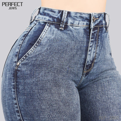 Jeans Skinny Flare Tiro Alto 2061