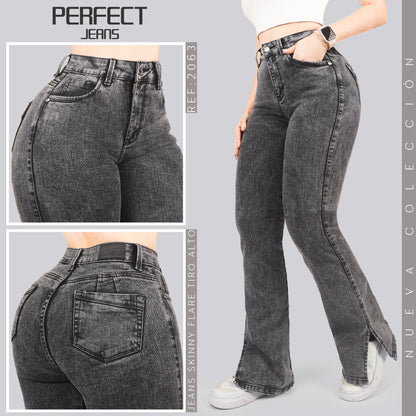 Jeans Skinny Flare Tiro Alto 2063