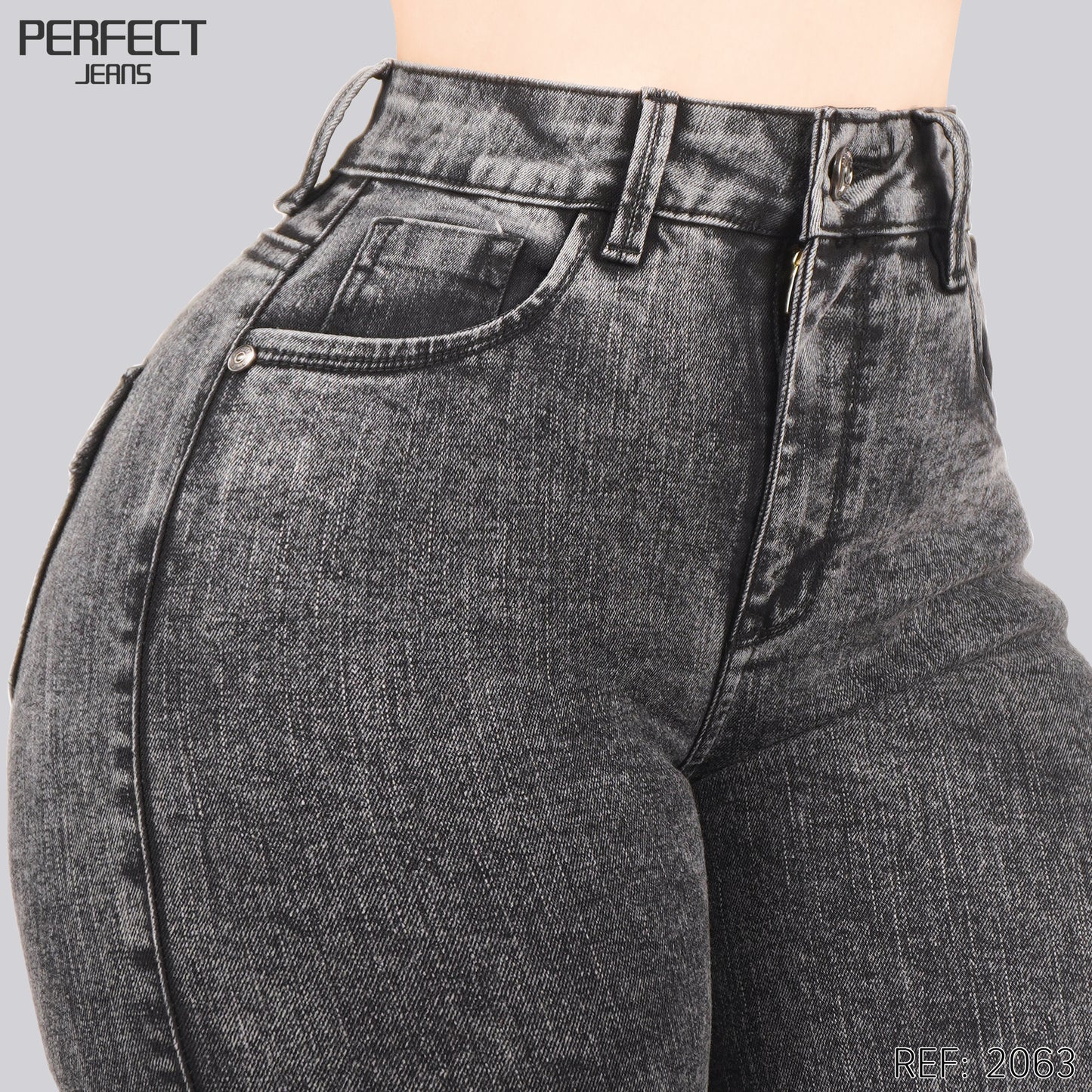 Jeans Skinny Flare Tiro Alto 2063