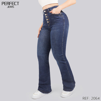 Jeans Skinny Flare Tiro Alto 2064