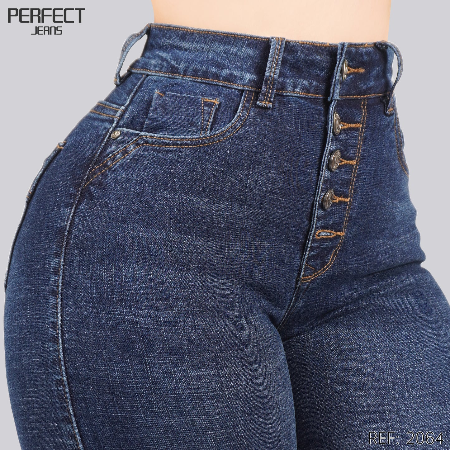 Jeans Skinny Flare Tiro Alto 2064