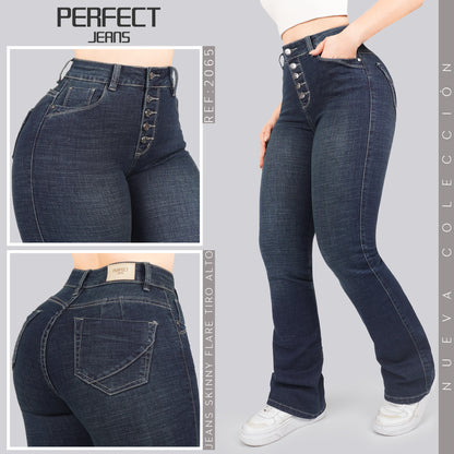 Jeans Skinny Flare Tiro Alto 2065