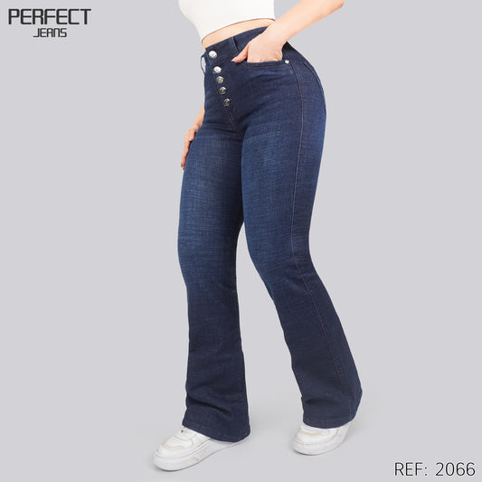 Jeans Skinny Flare Tiro Alto 2066