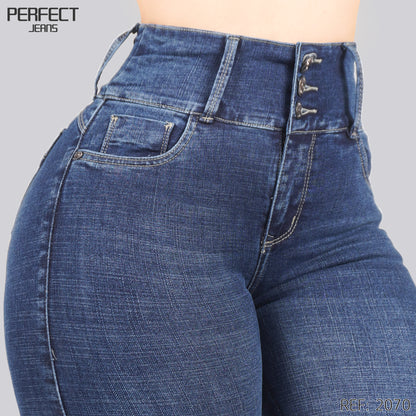 Jeans Skinny Flare Tiro Alto 2070