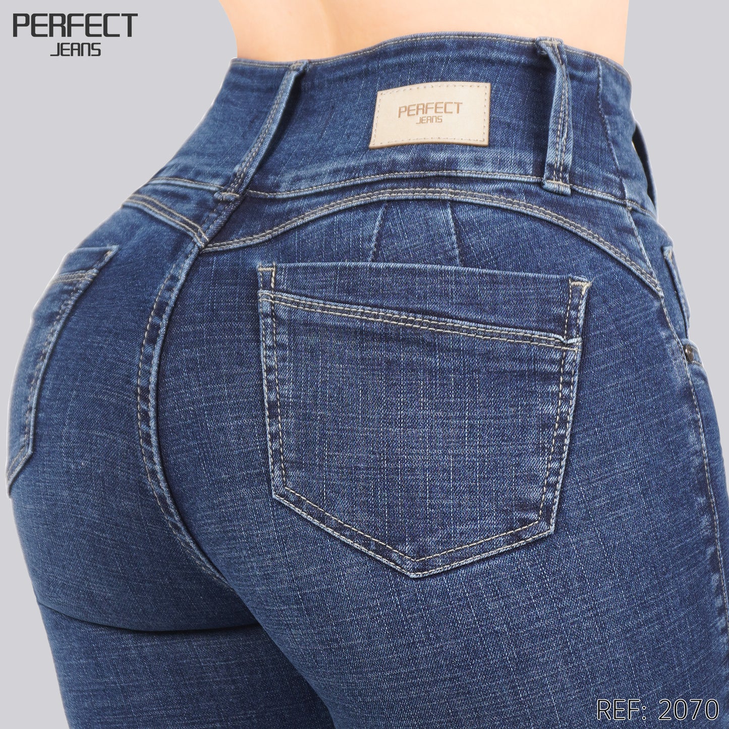 Jeans Skinny Flare Tiro Alto 2070