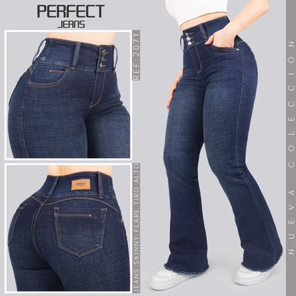 Jeans Skinny Flare Tiro Alto 2071