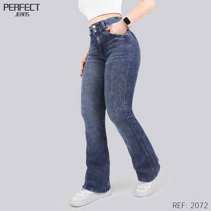 Jeans Skinny Flare Tiro Alto 2072